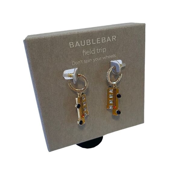 BaubleBar Field Trip Jeweled School Bus Dangle Earrings. - Picture 3 of 6